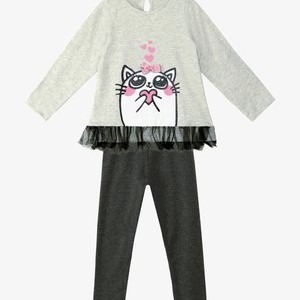 CUTE CAT SET - Tracksuit bottoms - grau CUTE CAT SET - Tracksuit bottoms - grau