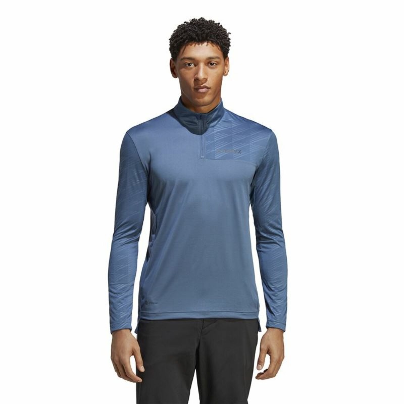 Футболка с длинным рукавом мужская Adidas Multi Half Zip Ls Синий