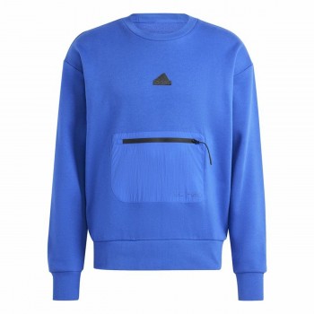 Толстовка без капюшона Adidas City Es e Fleece Синий