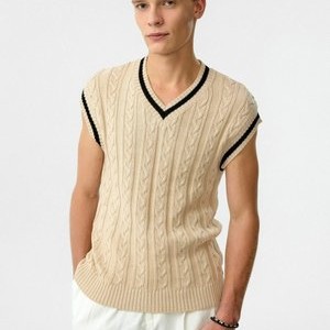 CABLE - Print T-shirt - stone CABLE - Print T-shirt - stone