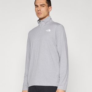 1/4 ZIP TEE - Long sleeved top - pale grey heather 1/4 ZIP TEE - Long sleeved top - pale grey heather