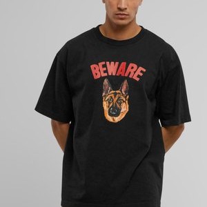BEWARE SIGN - Print T-shirt - washed black BEWARE SIGN - Print T-shirt - washed black