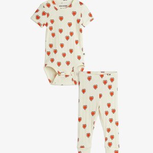 BABY OUTLINED HEARTS SET UNISEX - Jumpsuit - offwhite BABY OUTLINED HEARTS SET UNISEX - Jumpsuit - offwhite