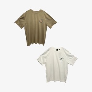 2ER PACK GESCHNITTEN RUNDHALS KURZARM - Print T-shirt - kaba/braun