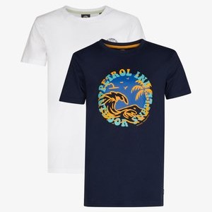 2-PACK BASIC ROUND NECK SNAPPER - Print T-shirt - diverse 2-PACK BASIC ROUND NECK SNAPPER - Print T-shirt - diverse