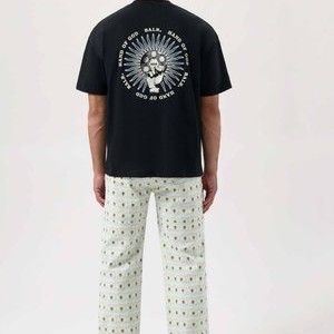 Print T-shirt - jet black