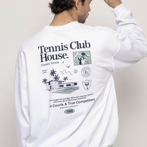 CREW TENNIS CLUB HOUSE UNISEX - Sweatshirt - white CREW TENNIS CLUB HOUSE UNISEX - Sweatshirt - white