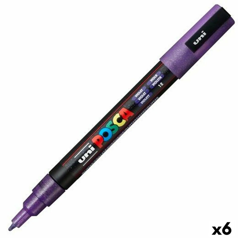 Маркер POSCA PC-3ML Фиолетовый (6 штук)