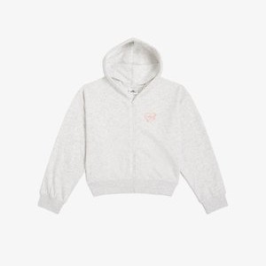 Zip-up sweatshirt - white melange Zip-up sweatshirt - white melange