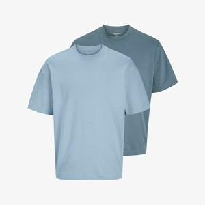 2ER-PACK EINFARBIG RUNDHALS - Basic T-shirt - stormy weather 2ER-PACK EINFARBIG RUNDHALS - Basic T-shirt - stormy weather