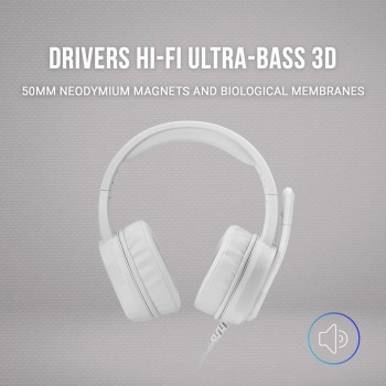 Игровой наушник с микрофоном Mars Gaming MH320W LED RGB стерео Серый