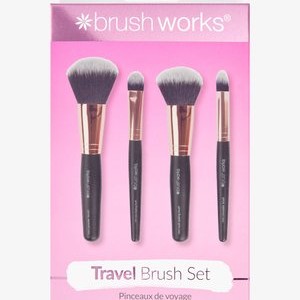 BRUSHWORKS TRAVEL MAKEUP BRUSH SET - Makeup brush set - black & gold