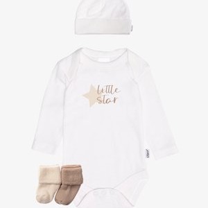 4 TEILIGES SET LITTLE STAR - Beanie - weiss beige