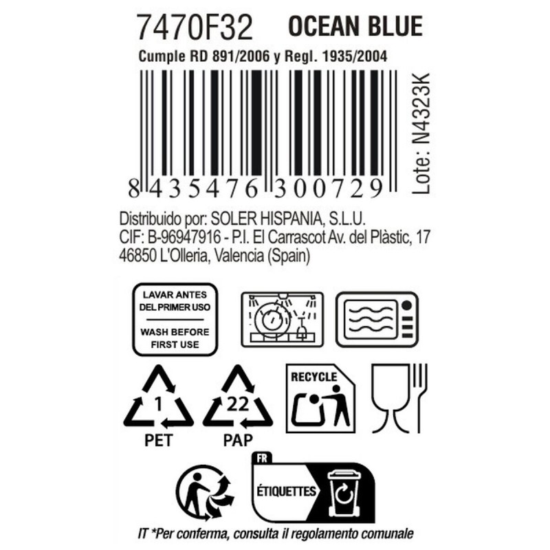 Кружка Mug La Mediterránea Ocean blue 90 ml (36 штук)