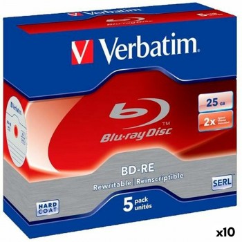 Blu-ray BD-RE Verbatim 25 GB 6x 5 Предметы (10 штук)