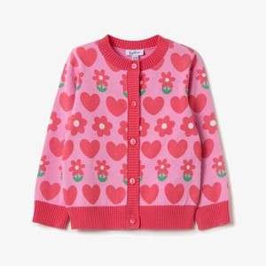 WITH ALL-OVER HEARTS AND FLOWERS DESIGN - Cardigan - pink WITH ALL-OVER HEARTS AND FLOWERS DESIGN - Cardigan - pink