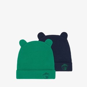 TWO-PACK WITH EARS AND TEDDY BEAR EMBROIDERY - Beanie - blue green TWO-PACK WITH EARS AND TEDDY BEAR EMBROIDERY - Beanie - blue green