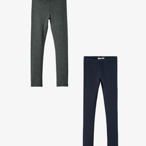 2ER-SET - Leggings - Trousers - grau blau