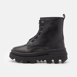 LEATHER UNISEX - Platform ankle boots - black LEATHER UNISEX - Platform ankle boots - black