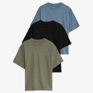 3PACK - Basic T-shirt - khaki mix