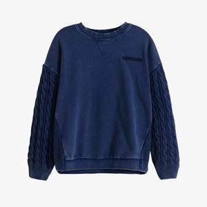 CABLE SLEEVE   - Sweatshirt - blue