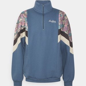 CREW JEAN BAHAMAS - Zip-up sweatshirt - prusia/grey/beige CREW JEAN BAHAMAS - Zip-up sweatshirt - prusia/grey/beige