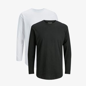 2ER PACK JENOA - Long sleeved top - schwarz weiß 2ER PACK JENOA - Long sleeved top - schwarz weiß
