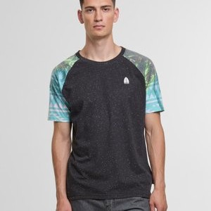 PORT SALERNO - Print T-shirt - black green PORT SALERNO - Print T-shirt - black green
