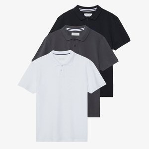 3 PACK SLIM - Polo shirt - white/dark grey/black 3 PACK SLIM - Polo shirt - white/dark grey/black