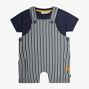 2-PIECE SET  - REGULAR FIT - Dungarees - navy blue stripe