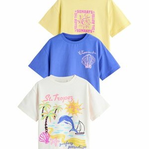 3 PACK - Print T-shirt - yellow blue