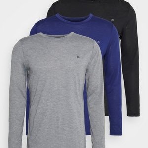ASSORTED LONG SLEEVE 3 PACK - Long sleeved top - black/navy/silver ASSORTED LONG SLEEVE 3 PACK - Long sleeved top - black/navy/silver