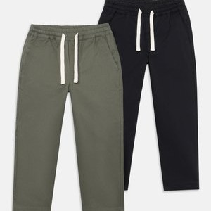 2 PACK - Trousers - olive/black