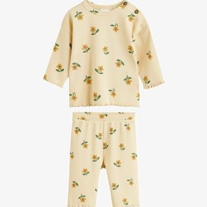 2 PIECE WIDE LEG SET - REGULAR FIT - Long sleeved top - yellow sunflower