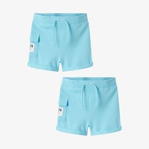 2ER SET ELASTISCHER BUND KORDELZUG - Cargo trousers - blau