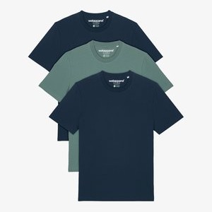 3ER MULTIPACK - Basic T-shirt - french navy   green bay   french navy 3ER MULTIPACK - Basic T-shirt - french navy   green bay   french navy