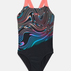 DIGITAL PLACEMENT POWER BACK - Swimsuit - neon coral DIGITAL PLACEMENT POWER BACK - Swimsuit - neon coral