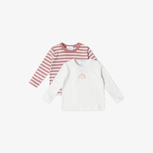 2 PER PACK - Long sleeved top - rosa weiß 2 PER PACK - Long sleeved top - rosa weiß