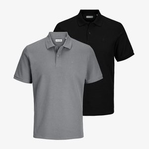 2ER PACK - Polo shirt - schwarz   grau 2ER PACK - Polo shirt - schwarz   grau