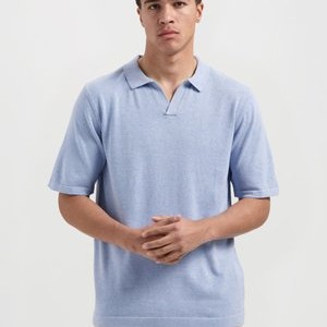 Polo shirt - light blue melange Polo shirt - light blue melange