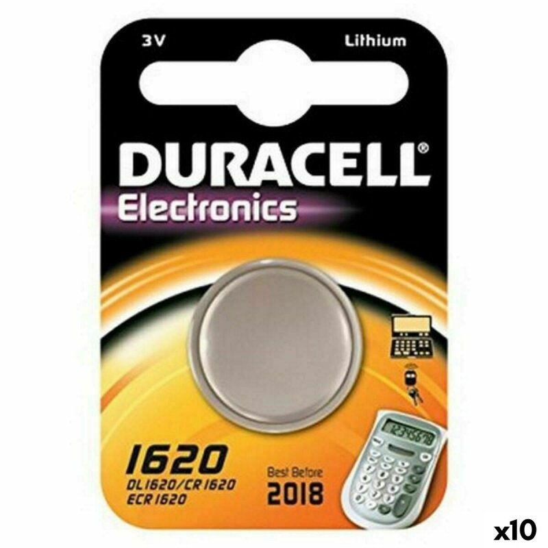 Литиевая батарейка таблеточного типа DURACELL DL1620 3 V (10 штук)
