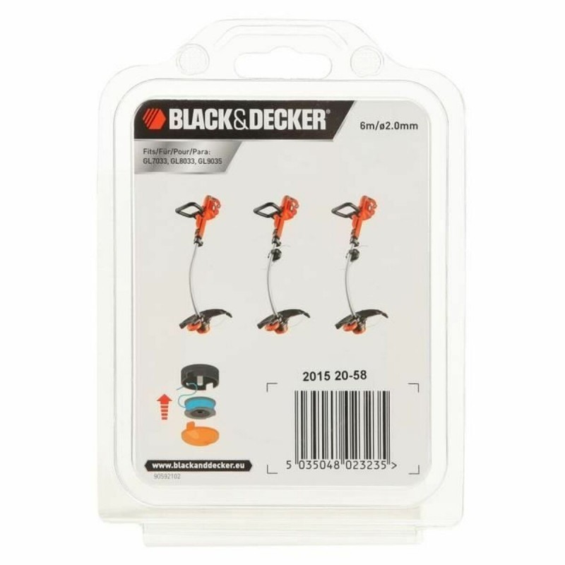 Катушечная нить Black & Decker A6482-XJ Чёрный Нейлон