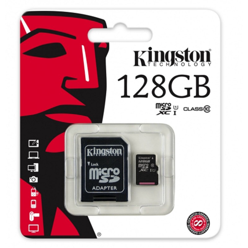 Карта памяти микро-SD с адаптером Kingston SDC10G2/128GBSP 128 Гб