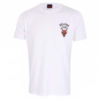 Футболка с коротким рукавом Stranger Things Helfire Club Белый Унисекс