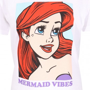 Футболка с коротким рукавом The Little Mermaid Mermaid Vibes Белый Унисекс