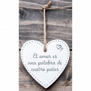 Подвесной декор Magnet & Steel El amor es una palabra de cuatro patas Сердце 13 x 13 x 0,8 cm
