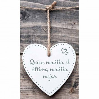 Подвесной декор Magnet & Steel Quien maúlla el último maúlla mejor Сердце 13 x 13 x 0,8 cm