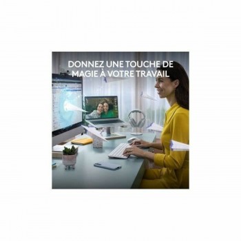 Клавиатура и мышь Logitech Белый французский Azerty французский