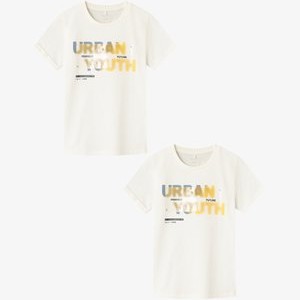 2ER-SET DESIGN LOCKERES RUNDHALS  - Print T-shirt - weiß