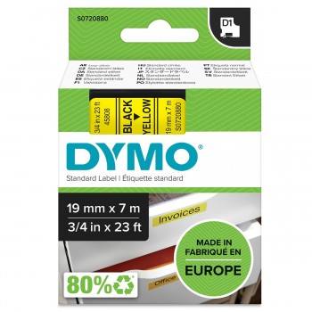 Ламинированная лента для фломастеров Dymo D1-19 45808 LabelManager™ Чёрный Жёлтый (5 штук)